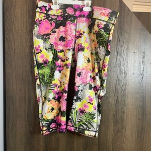 FILA running capri, Womens large, Pink and yellow floral!!💐